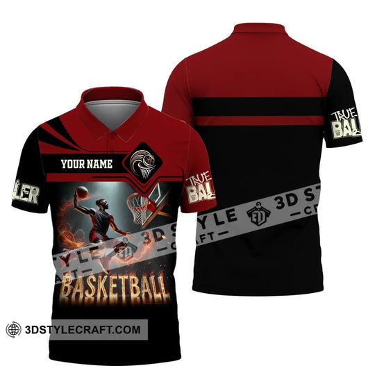 Unisex Shirt, Custom Name Basketball Shirt, Basketball Polo Long Sleeve, Basketball Love T-Shirt style option 4