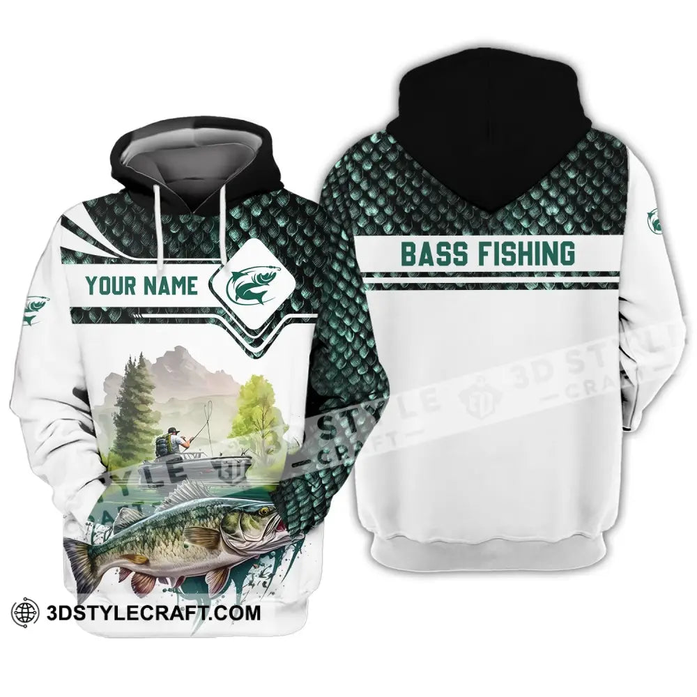 Unisex Shirt - Custom Name Bass Fishing Lake Hoodie / S T-Shirt