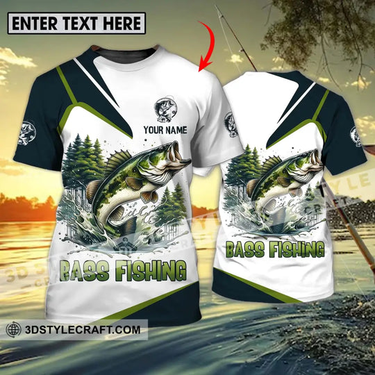 Unisex Shirt - Custom Name Bass Fishing Shirt, Lake In The Forest style option 1