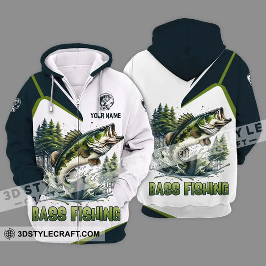 Unisex Shirt - Custom Name Bass Fishing Shirt, Lake In The Forest style option 2
