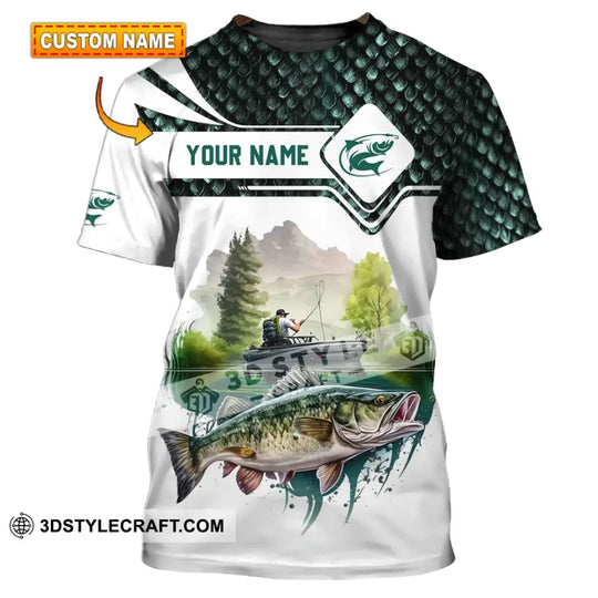 Unisex Shirt - Custom Name Bass Fishing Lake Shirt style option 1