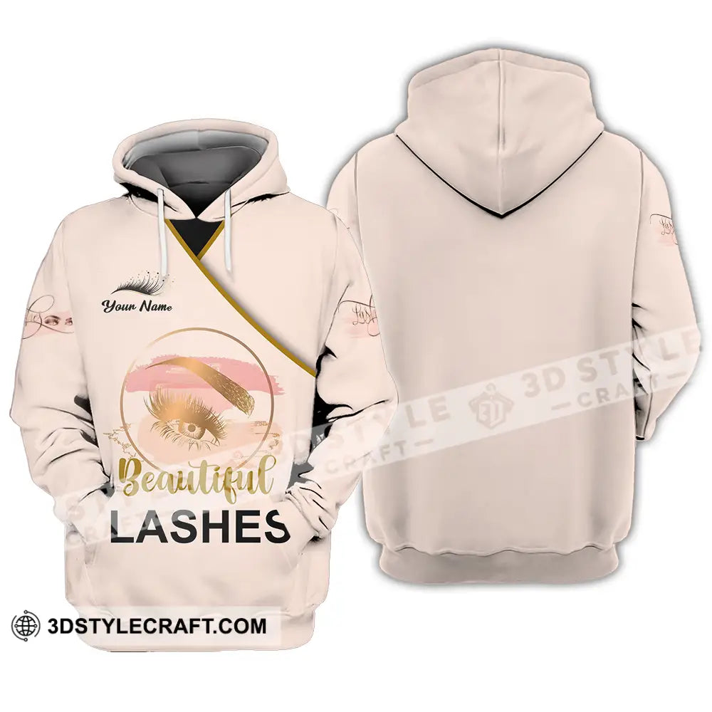 Unisex Shirt - Custom Name Beautiful Lashes Hoodie / S T-Shirt