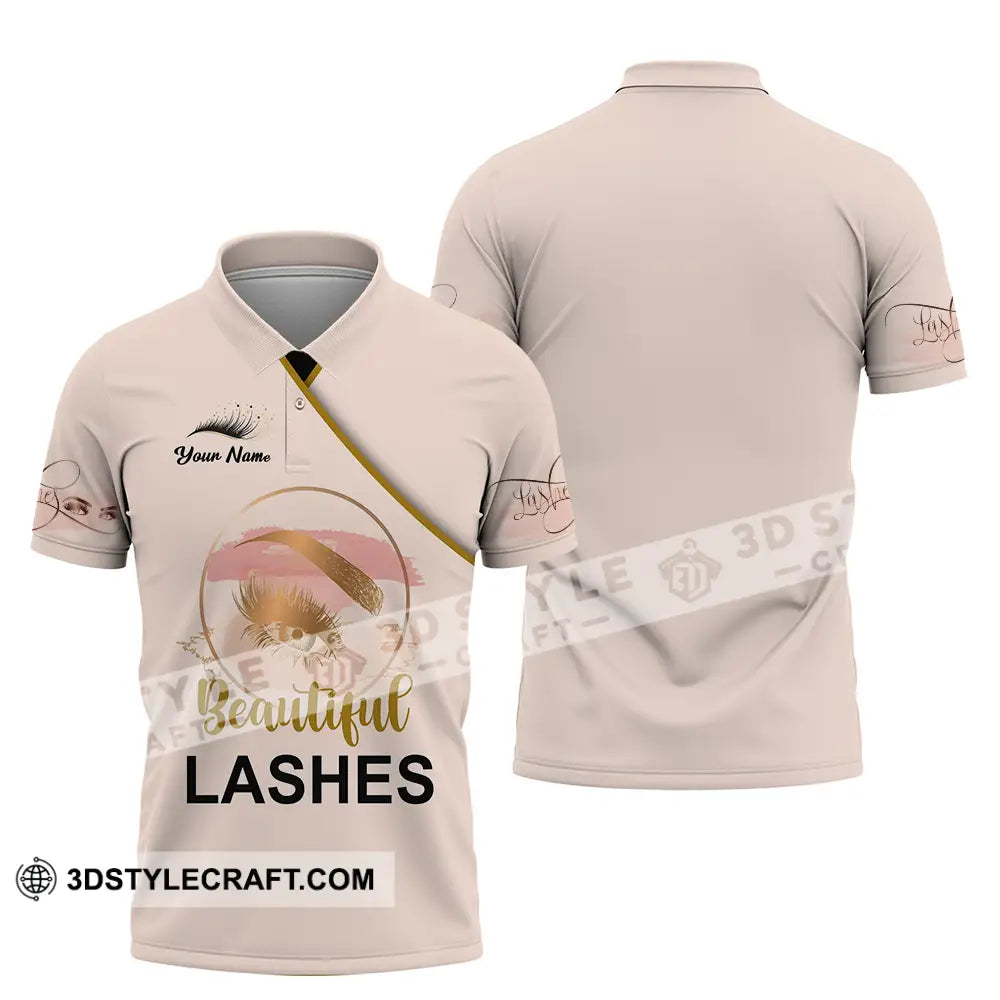 Unisex Shirt - Custom Name Beautiful Lashes Polo / S T-Shirt