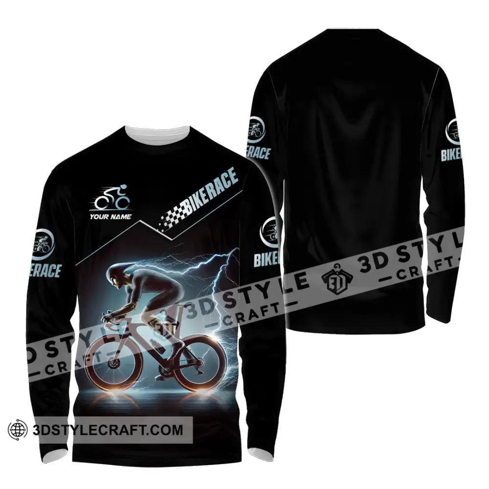 Unisex Shirt Custom Name Bike Race Polo Long Sleeve / S T-Shirt