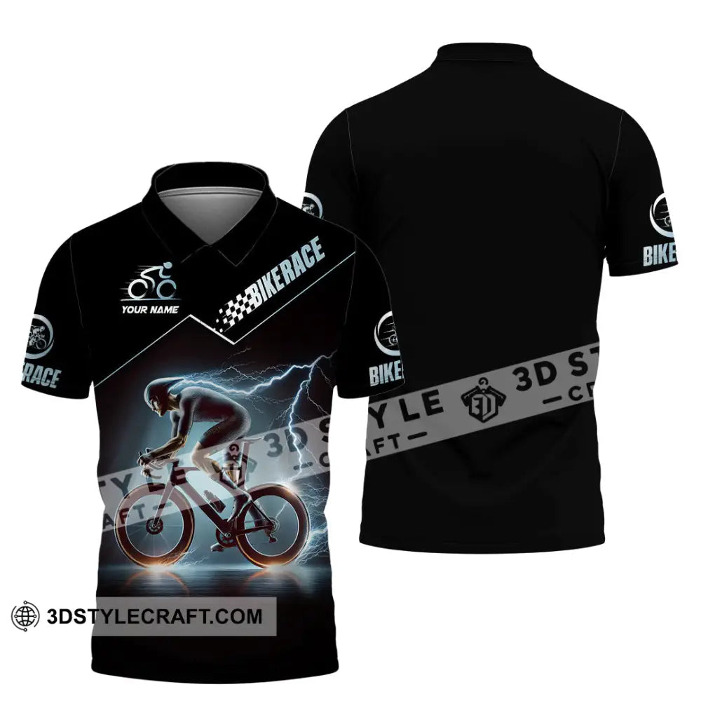 Unisex Shirt Custom Name Bike Race Polo Long Sleeve / S T-Shirt