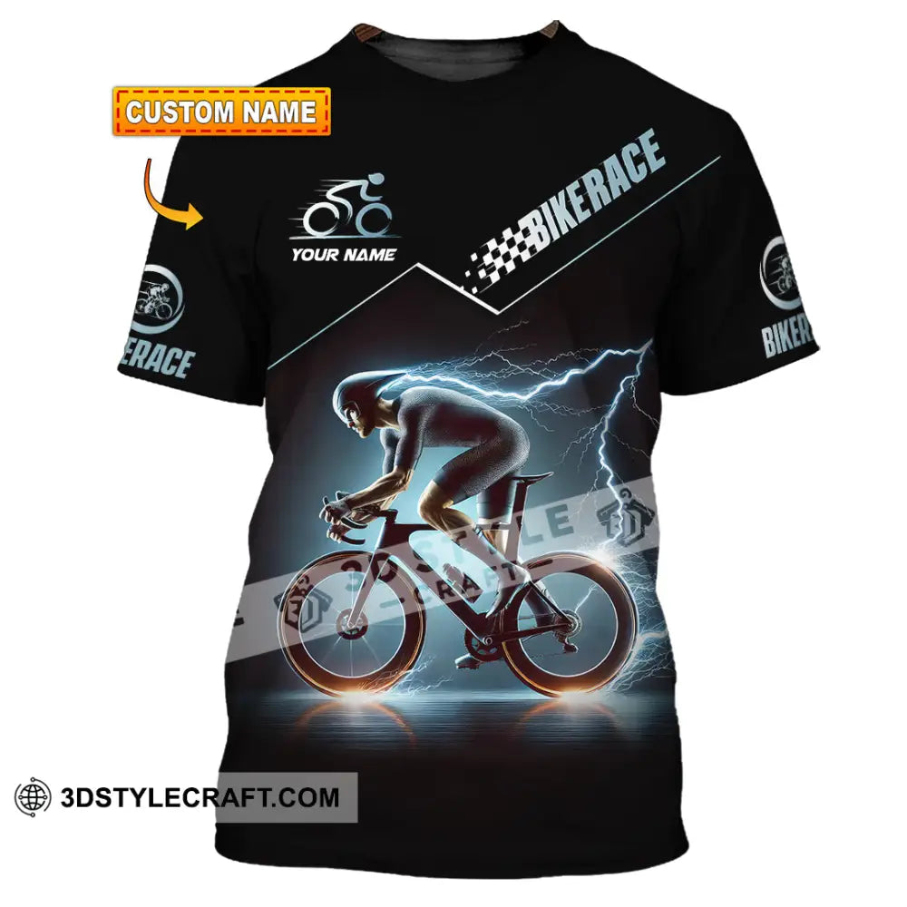 Unisex Shirt Custom Name Bike Race Polo Long Sleeve T-Shirt