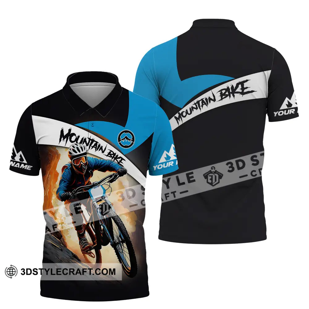 Unisex Shirt - Custom Name Biker For Mountain Bike Player Racing Polo / S T-Shirt