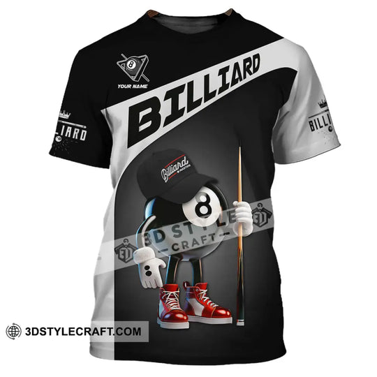Unisex Shirt, Custom Name Billiard Shirt, Billiard Lover Polo Long Sleeve Shirt, Billiard Gift style option 2