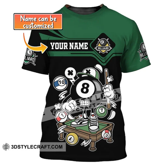 Unisex Shirt, Custom Name Billiards Shirt, Billiards Polo Long Sleeve, Billiards Lover, Billiards T-Shirt style option 1