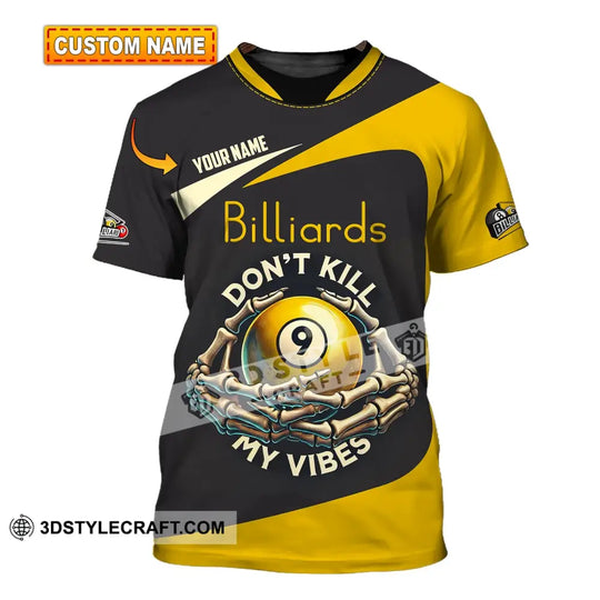 Unisex Shirt, Custom Name Billiards Shirt, Billiards Polo Long Sleeve, Billiards Lover, Billiards T-Shirt style option 1