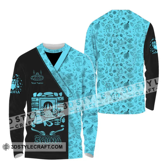 Unisex Shirt - Custom Name Shirt Black Blue Sauna style option 4