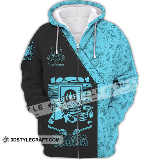 Unisex Shirt - Custom Name Shirt Black Blue Sauna style option 2