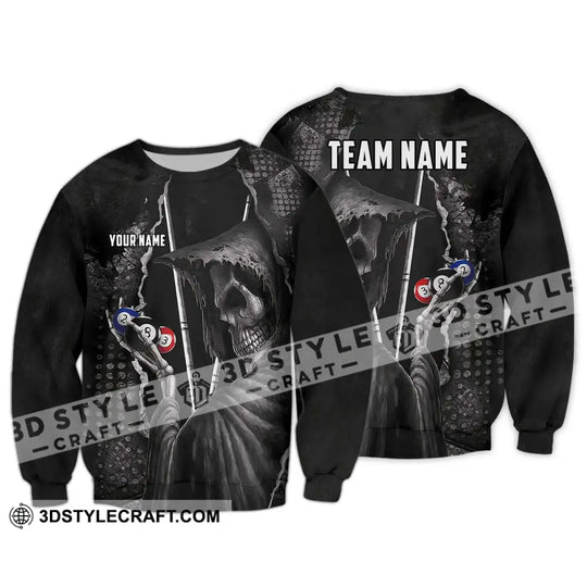 Unisex Shirt - Custom Name Black Death Sport Shirt Billiard style option 4