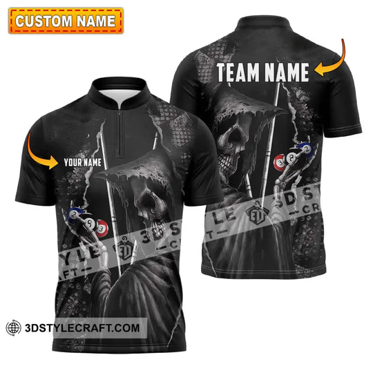 Unisex Shirt - Custom Name Black Death Sport Shirt Billiard style option 1