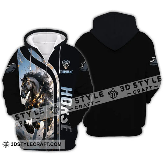 Unisex Shirt - Custom Name Shirt, Black Horse style option 3