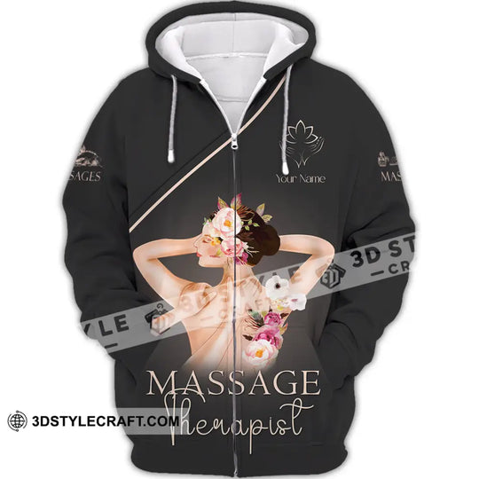 Unisex Shirt - Custom Name Shirt Black Massage Therapist style option 2