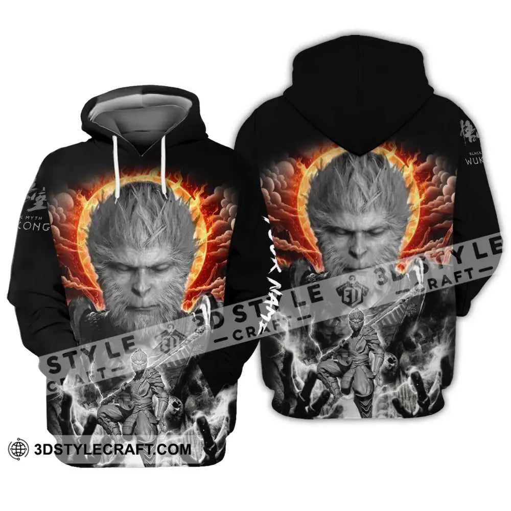 Unisex Shirt - Custom Name Black Myth Wukong Focus Hoodie / S T-Shirt