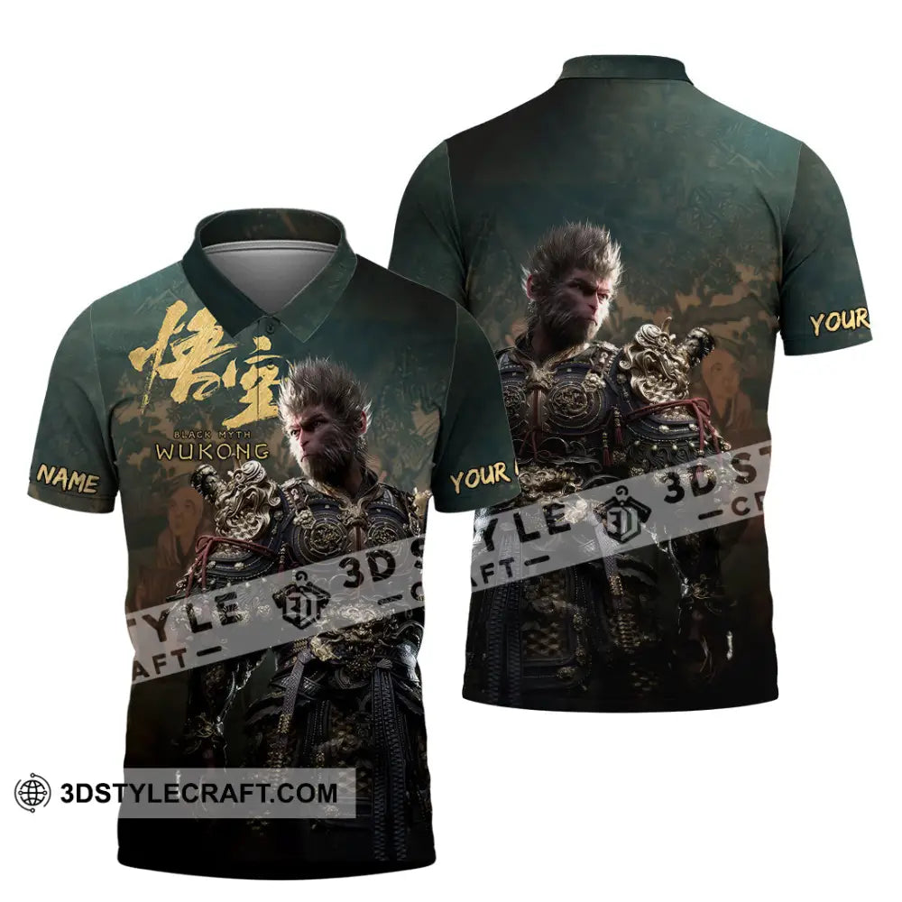 Unisex Shirt - Custom Name Black Myth Wukong General Polo / S T-Shirt