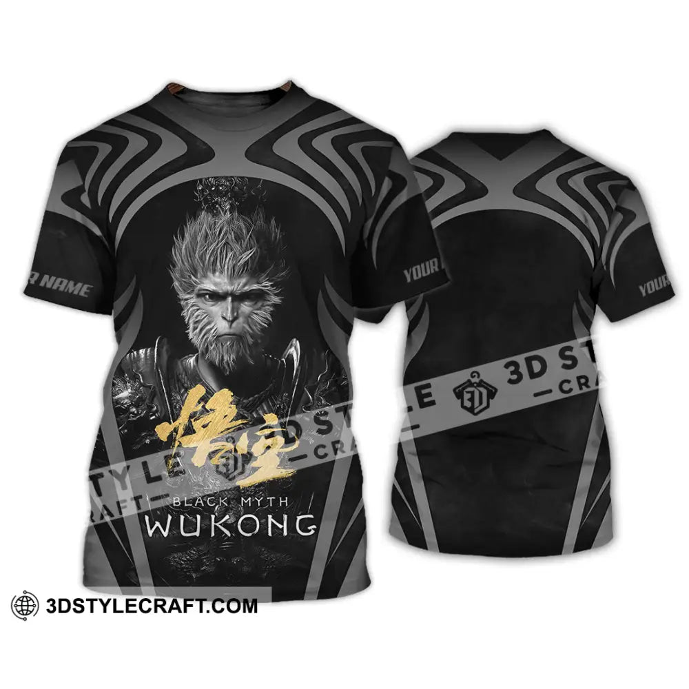 Unisex Shirt - Custom Name Black Myth Wukong Gold Text General T-Shirt / S T-Shirt