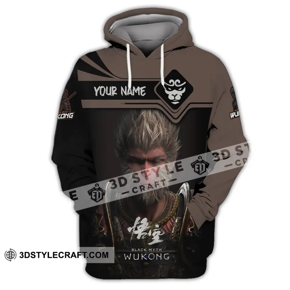 Unisex Shirt Custom Name Black Myth Wukong Polo Long Sleeve Gift For Game Lover Hoodie / S T-Shirt