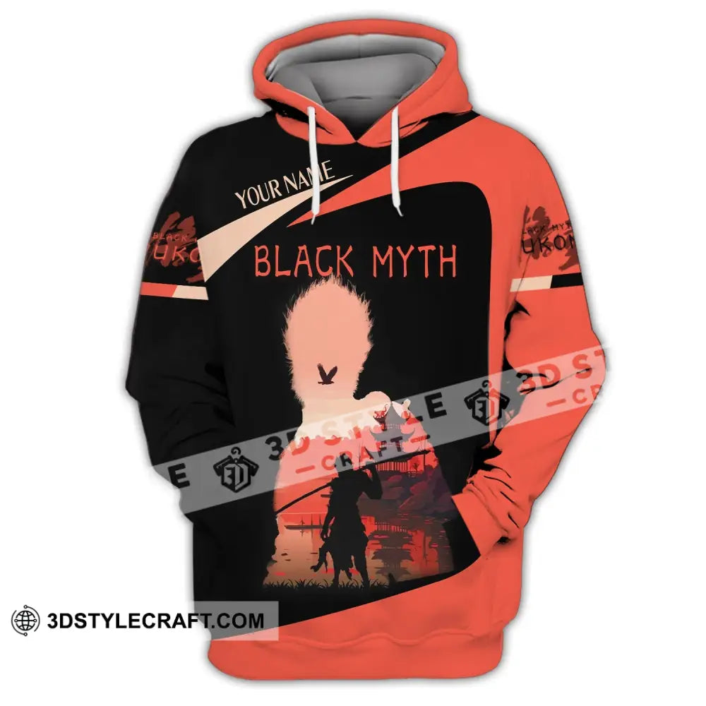 Unisex Shirt Custom Name Black Myth Wukong Polo Long Sleeve Gift For Game Lover Hoodie / S T-Shirt