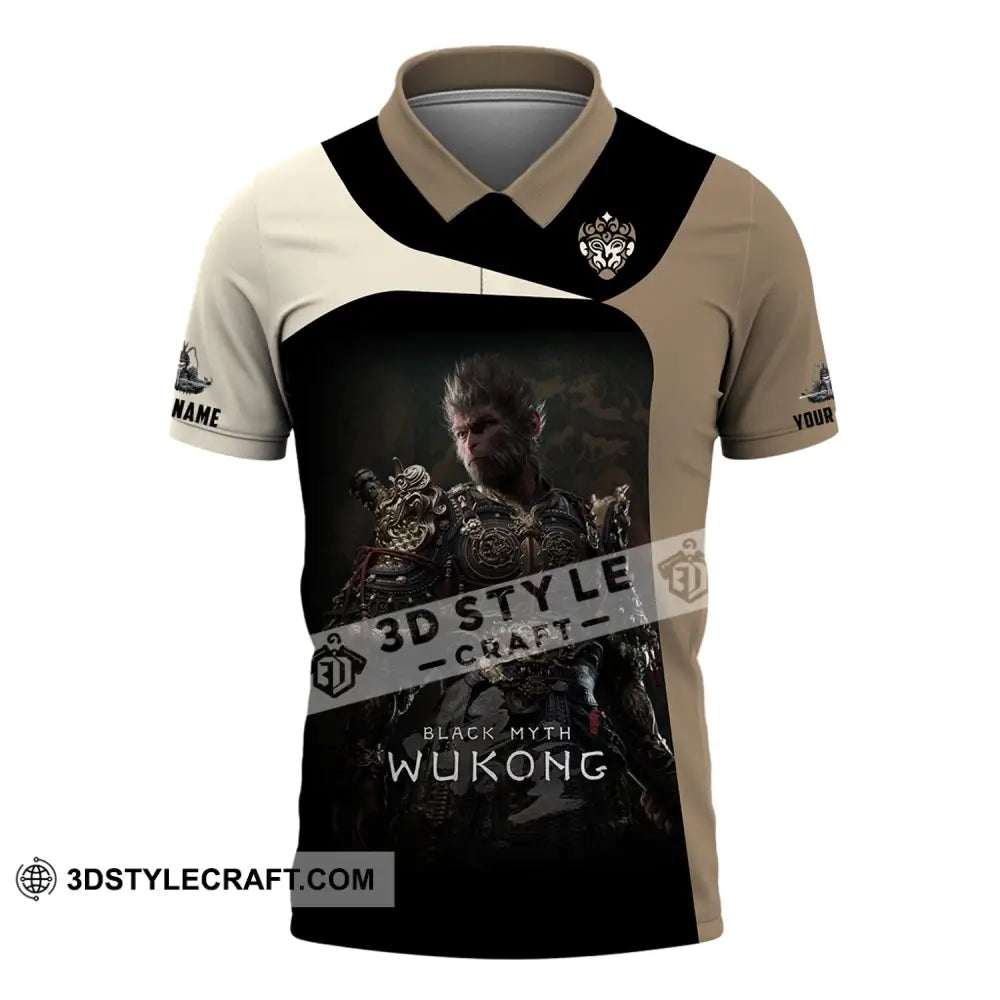 Unisex Shirt Custom Name Black Myth Wukong Polo Long Sleeve Gift For Game Lover / S T-Shirt