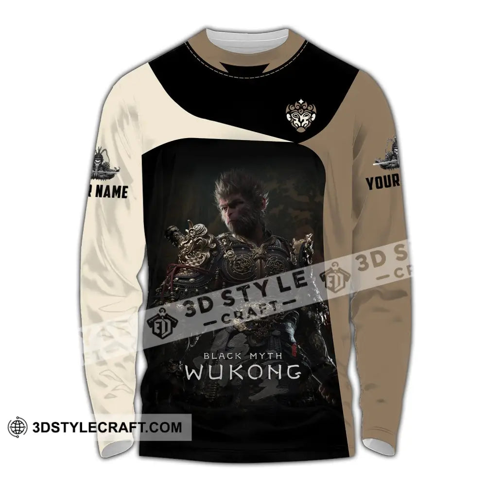 Unisex Shirt Custom Name Black Myth Wukong Polo Long Sleeve Gift For Game Lover / S T-Shirt