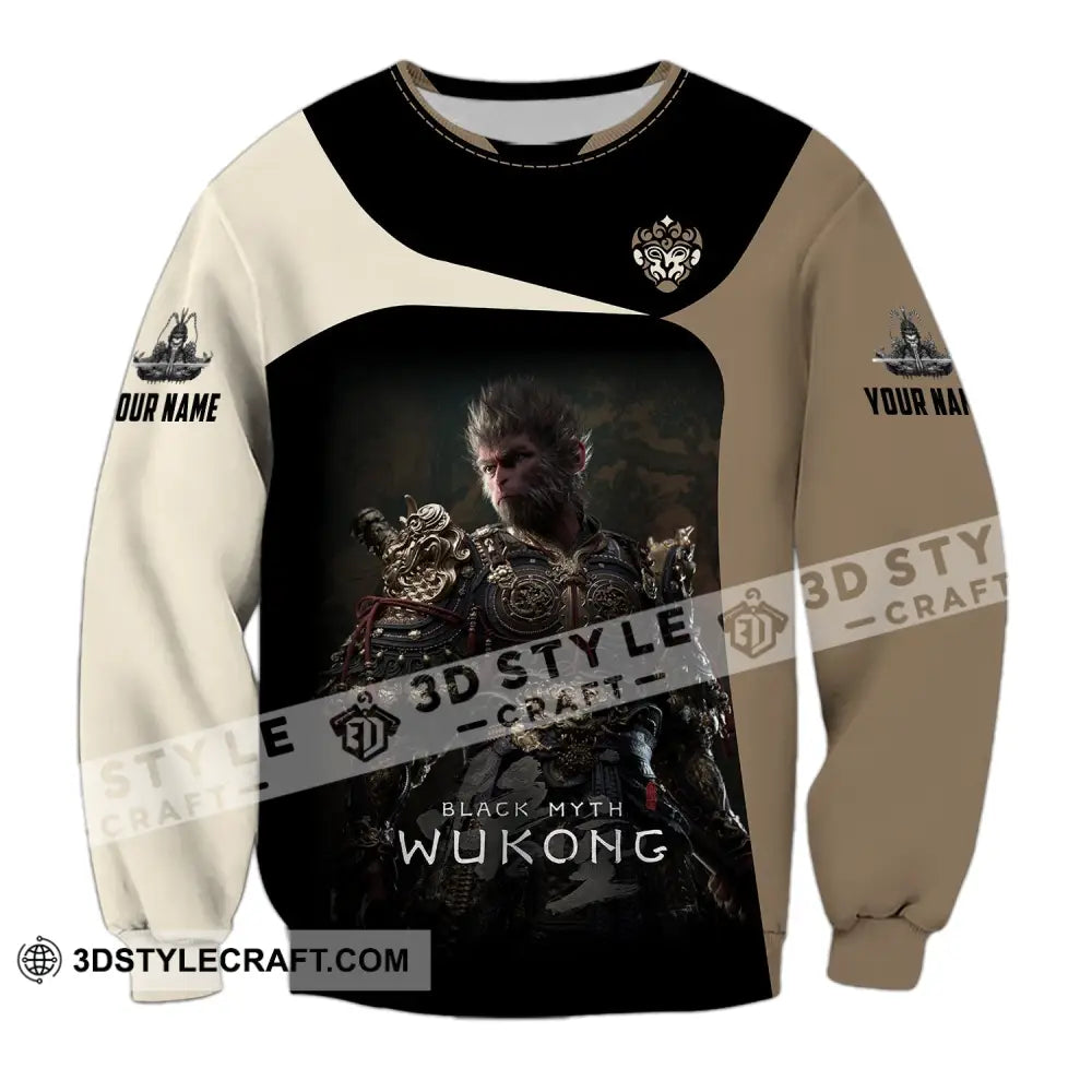 Unisex Shirt Custom Name Black Myth Wukong Polo Long Sleeve Gift For Game Lover / S T-Shirt