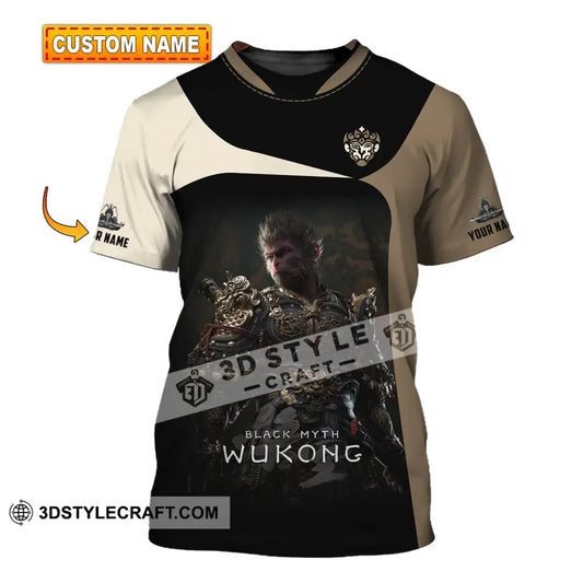 Unisex Shirt Custom Name Black Myth Wukong Polo Long Sleeve Gift For Game Lover T-Shirt