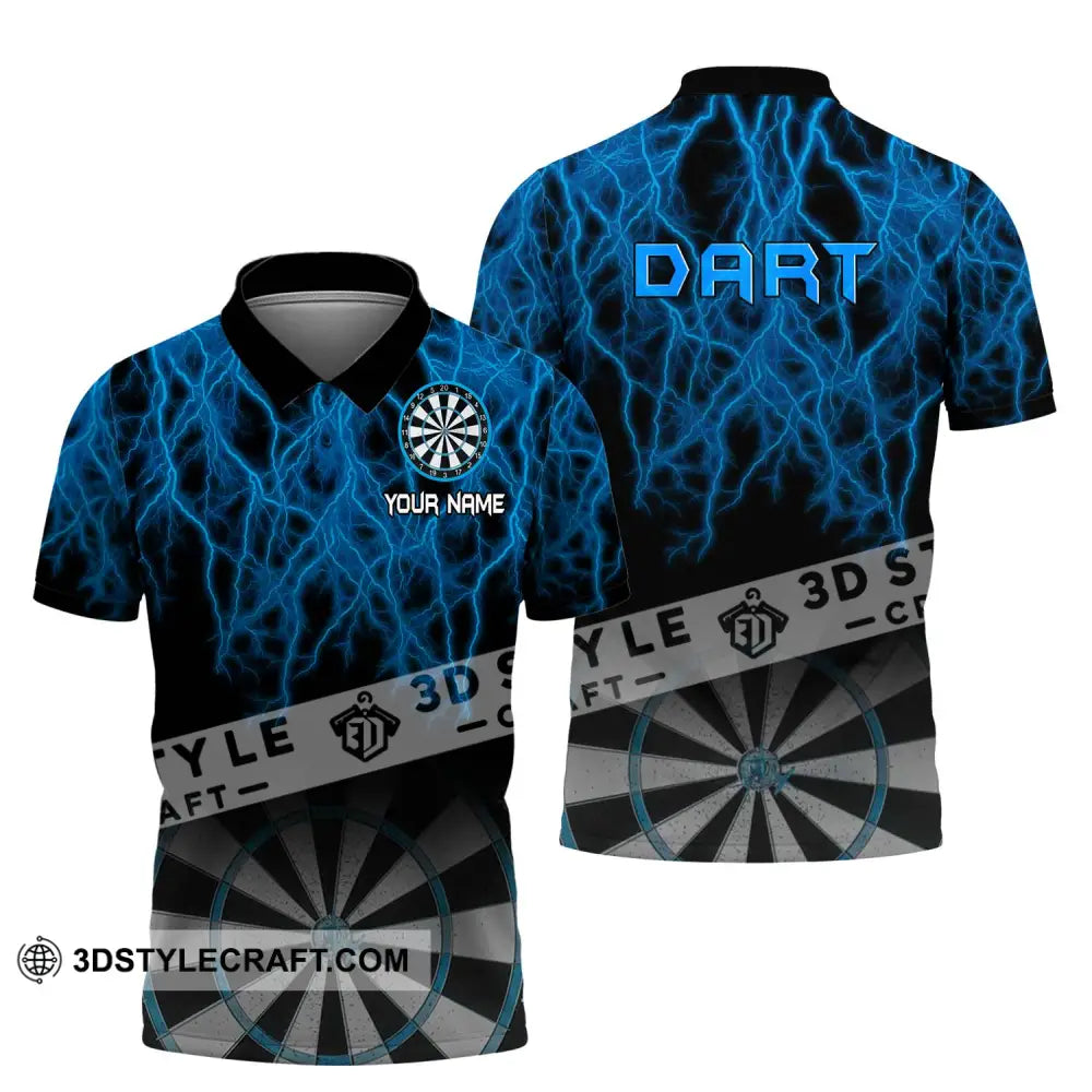 Unisex Shirt - Custom Name Blue Dart Polo / S T-Shirt