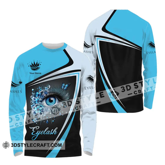 Unisex Shirt - Custom Name Blue Eyelash Shirt style option 4