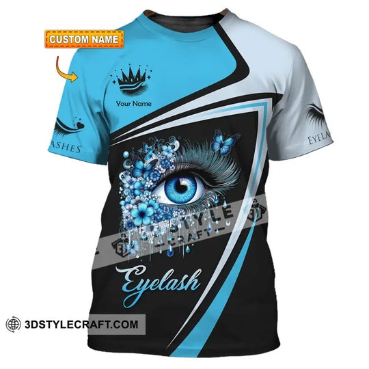 Unisex Shirt - Custom Name Blue Eyelash Shirt style option 1