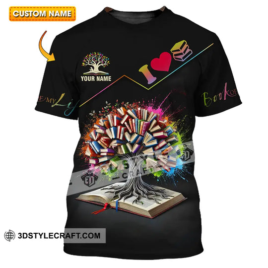 Unisex Shirt - Custom Name Shirt Book Tree style option 1
