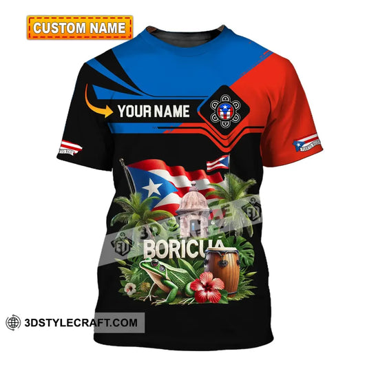 Unisex Shirt Custom Name Boricua Polo Long Sleeve Gift T-Shirt