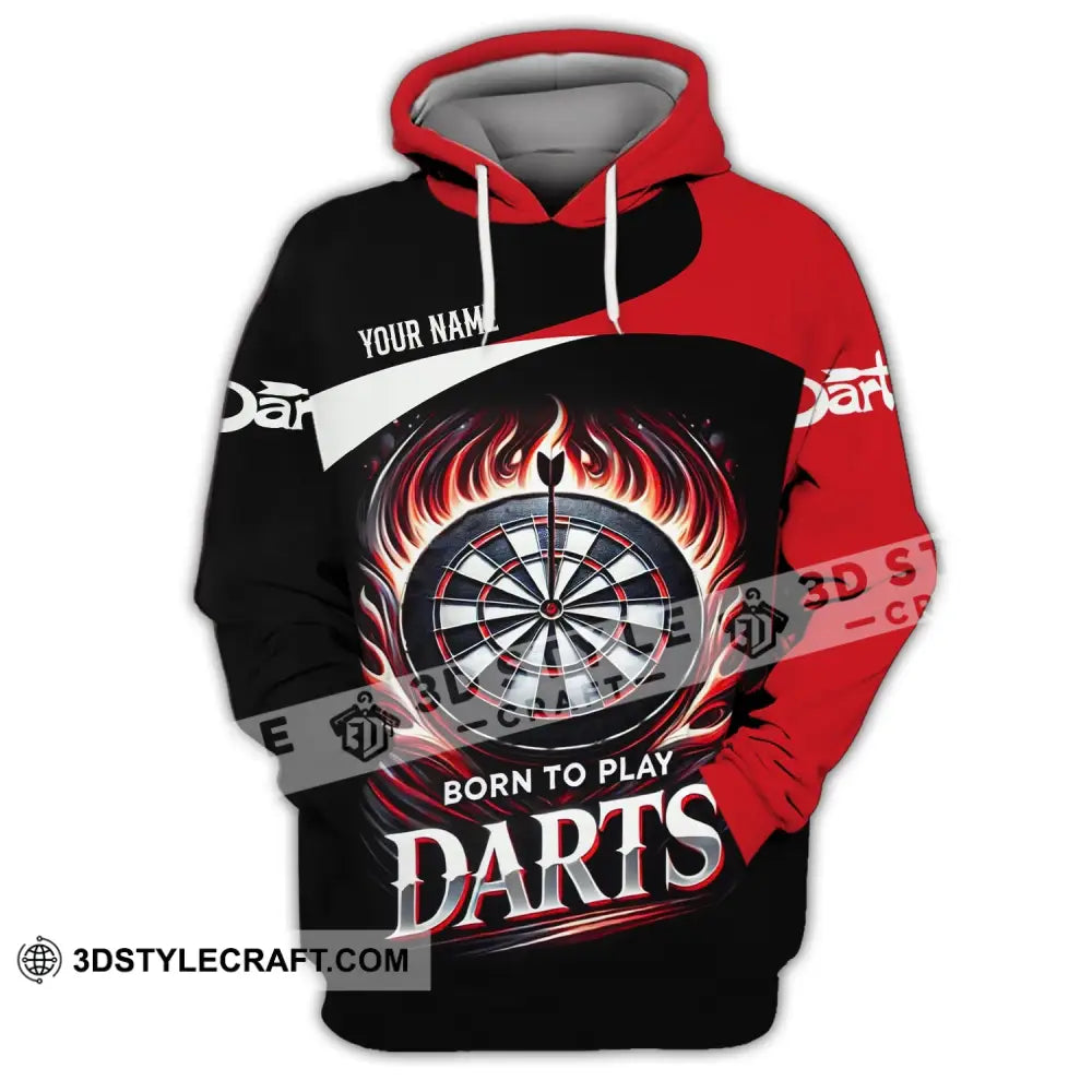 Unisex Shirt - Custom Name Born To Play Dart Hoodie / S T-Shirt