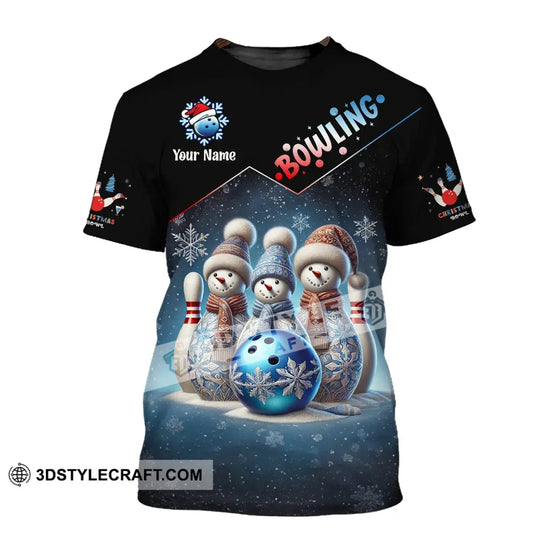 Unisex Shirt, Custom Name Bowling Christmas Shirt, Bowling Love Shirt, Christmas Gift style option 2