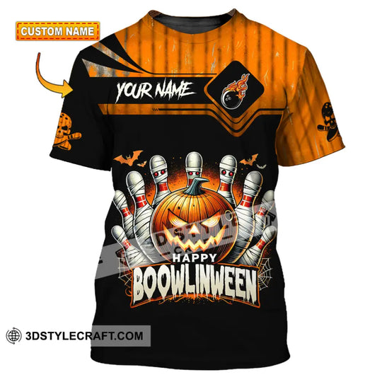 Unisex Shirt, Custom Name Bowling Halloween Shirt, Halloween Polo Long Sleeve Shirt, Halloween Gift style option 1