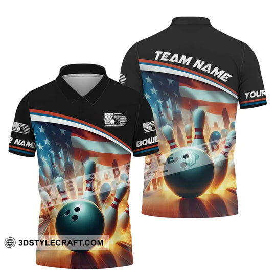 Unisex Shirt, Custom Name Bowling Shirt, Bowling Love Polo Shirt Long Sleeve style option 4