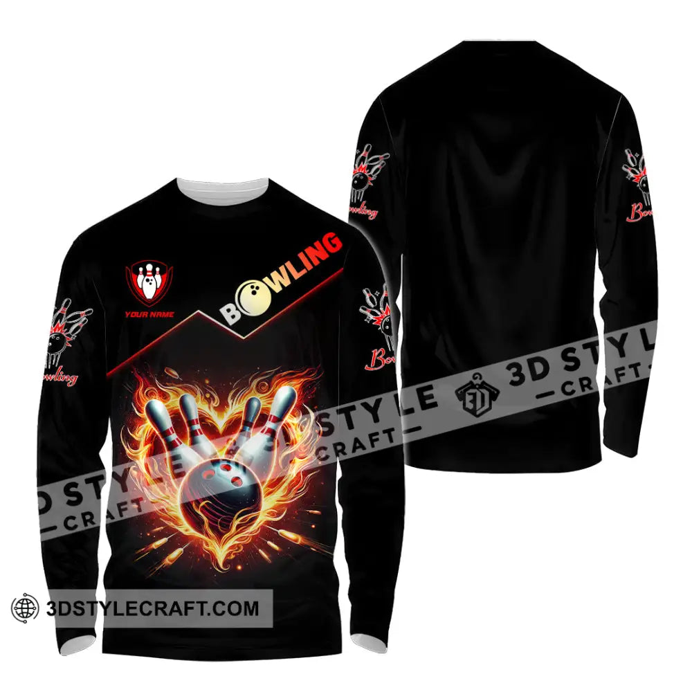 Unisex Shirt Custom Name Bowling Polo Long Sleeve / S T-Shirt