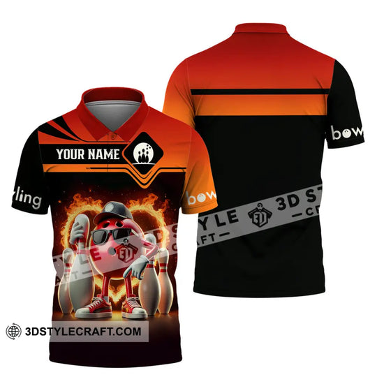 Unisex Shirt, Custom Name Bowling Shirt, Bowling Polo Long Sleeve Shirt style option 4
