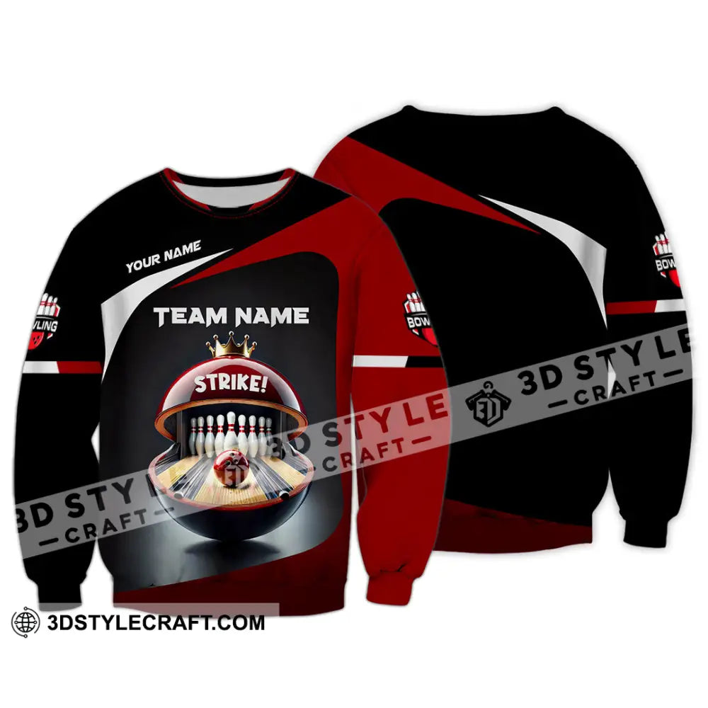 Unisex Shirt Custom Name Bowling Polo Long Sleeve T-Shirt / S T-Shirt
