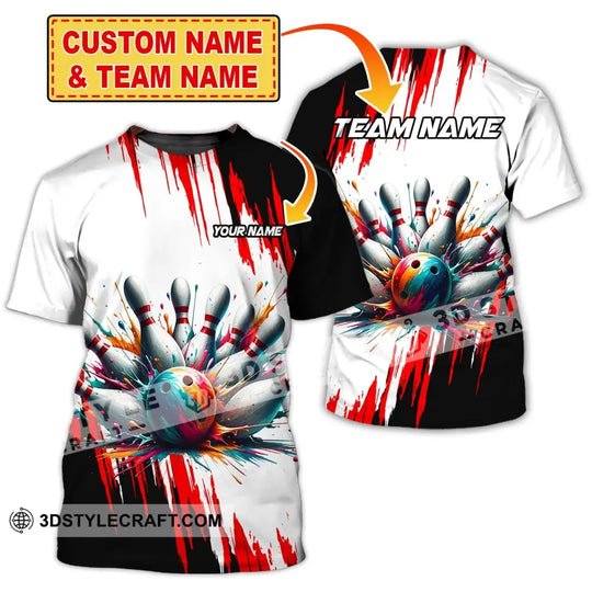 Unisex Shirt, Custom Name Bowling Polo Shirt, Bowling Love T-Shirt, Bowling Hoodie Long Sleeve Shirt style option 2