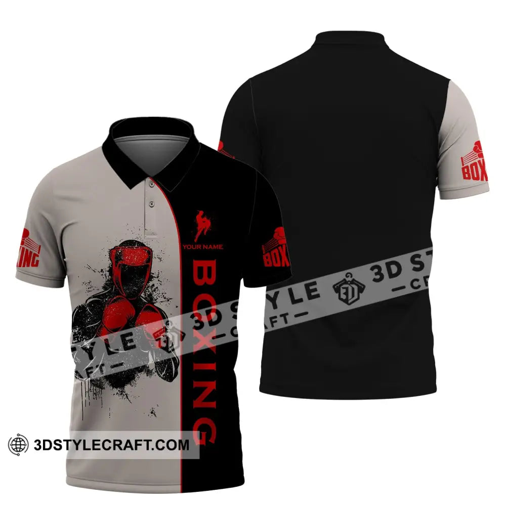 Unisex Shirt - Custom Name Boxing Gift For Player 3D Polo / S T-Shirt