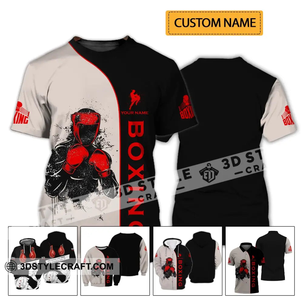 Unisex Shirt - Custom Name Boxing Gift For Player 3D T-Shirt