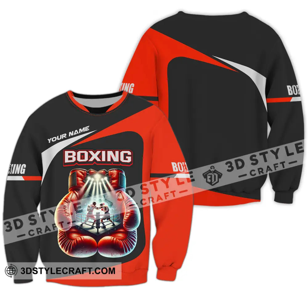 Unisex Shirt - Custom Name Boxing Gloves Long Sleeve / S T-Shirt