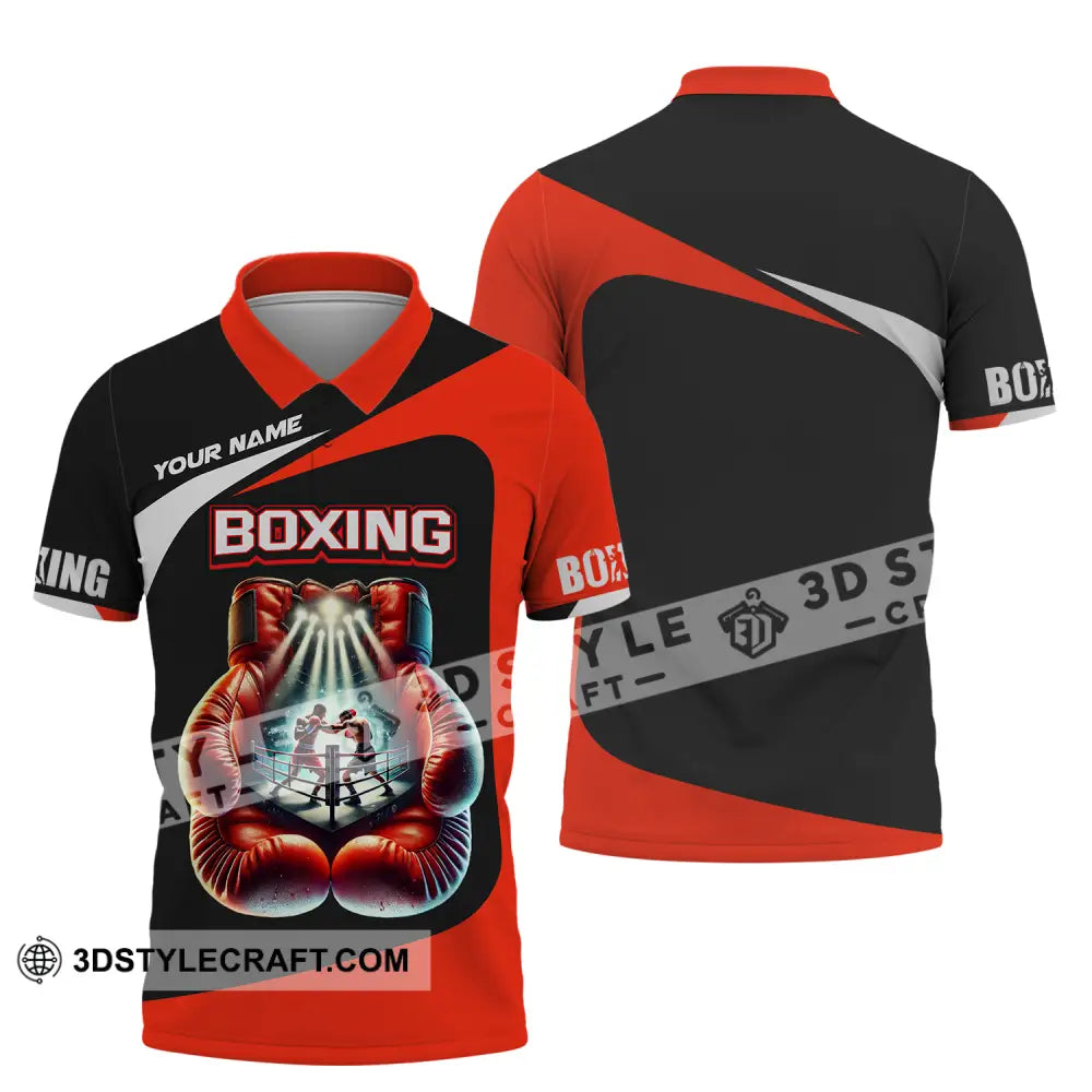 Unisex Shirt - Custom Name Boxing Gloves Polo / S T-Shirt