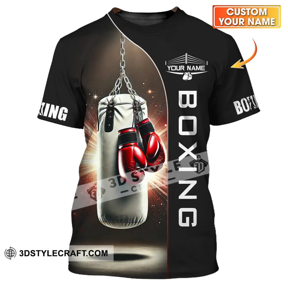 Unisex Shirt - Custom Name Boxing Lover Gloves T-Shirt