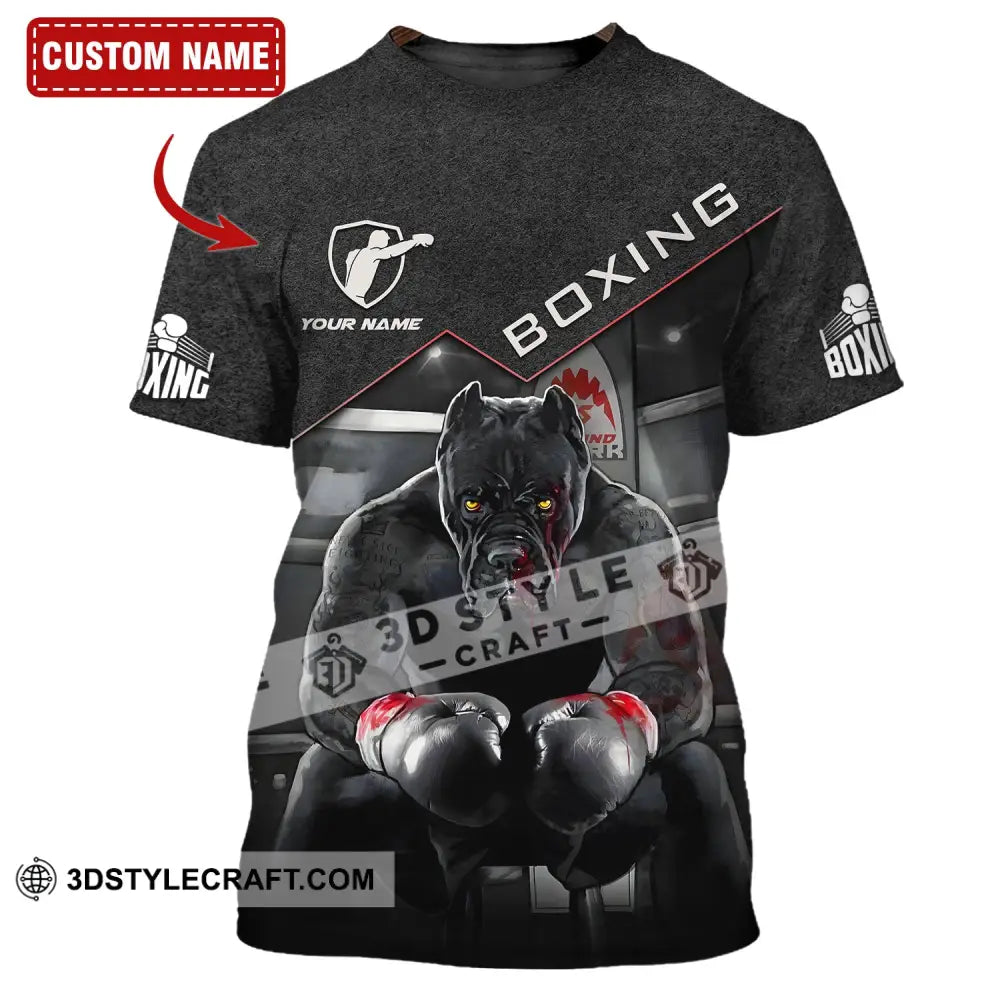 Unisex Shirt - Custom Name Boxing Pitbull Kick Lover T-Shirt / S T-Shirt