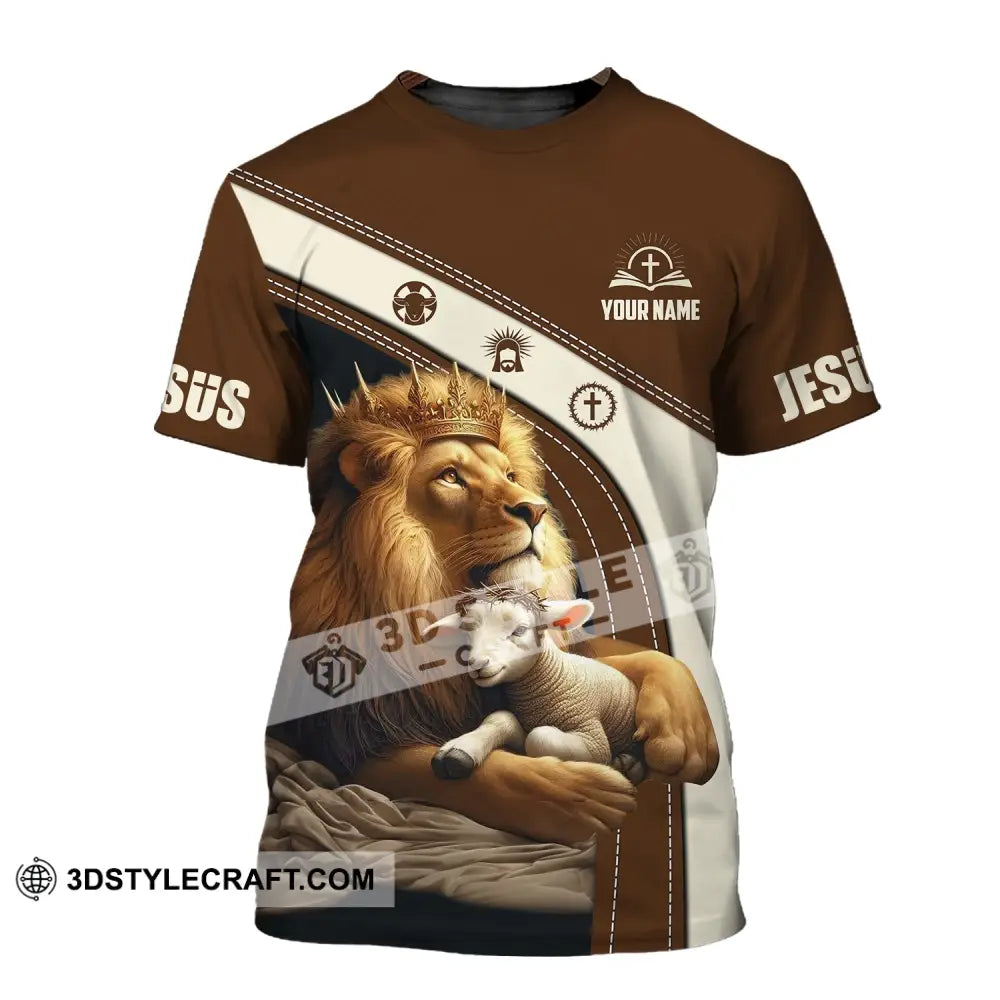 Unisex Shirt - Custom Name Brown Lion T-Shirt / S T-Shirt