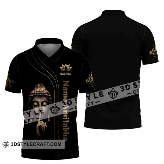 Unisex Shirt, Custom Name Buddha Shirt, Buddha Polo Long Sleeve Shirt, Buddhist Gift style option 4